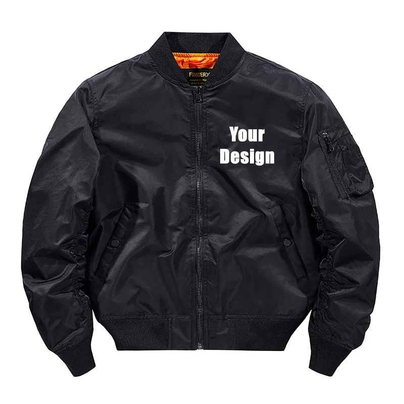 

OEM custom men's jacket embroidery logo Heavy Weight Nylon Fabric oversized MA1 Flight Bomber Jacket, Customized color