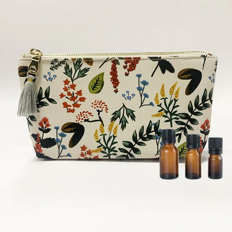 

10-Bottle cotton soft Essential Oils Carrying Bag travel printing essential oil bag pouch bag for oil, Customized color
