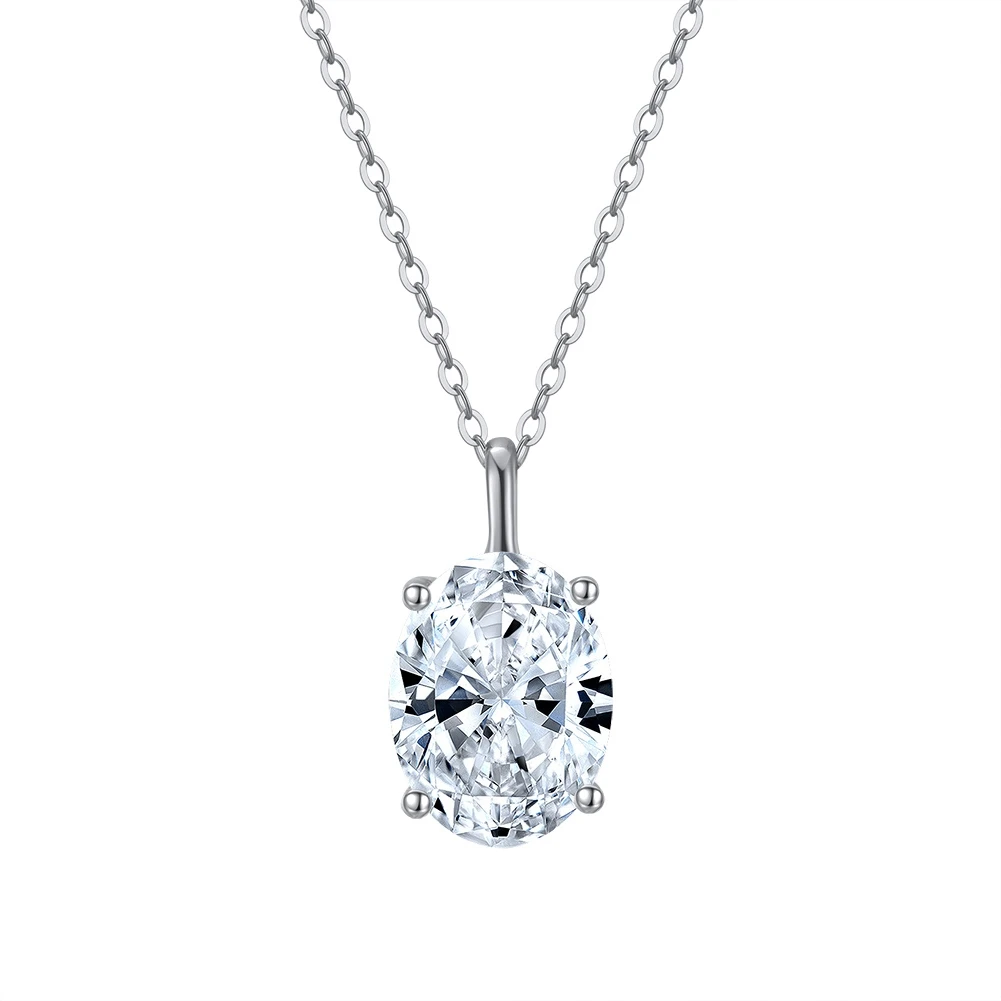 RINNTIN APN11 Custom Jewelry Minimalist Collection Cubic Zircon Pigeon Egg Pendant Real 925 Sterling Silver for Women