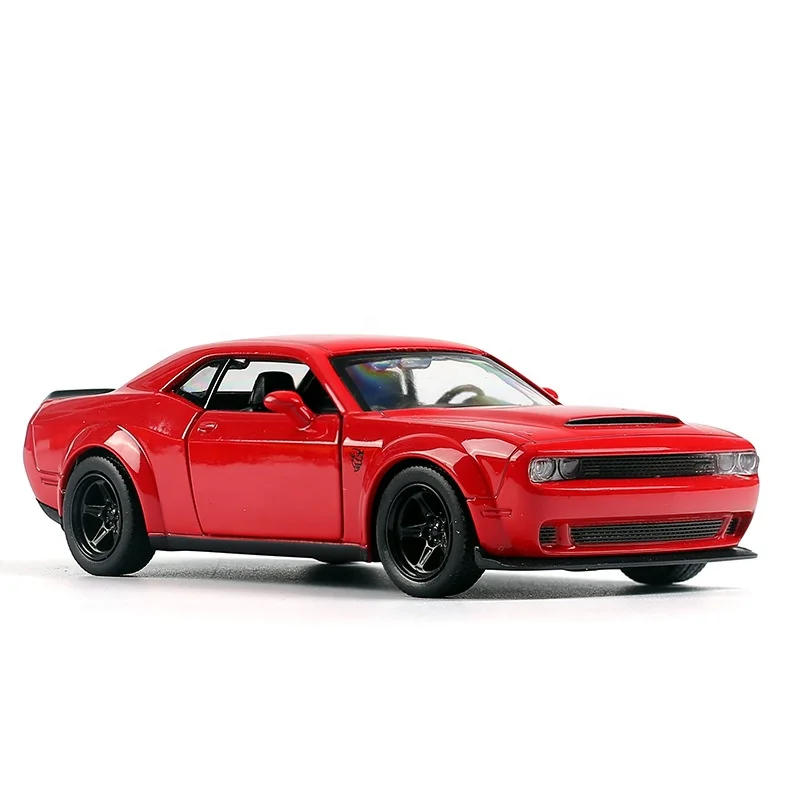 

Hot Sell Diecasts Toy Vehicles 1:36 Scale High simulation Challenger Muscle Car Alloy Pull Back Collection Toy Cars Model Gifts