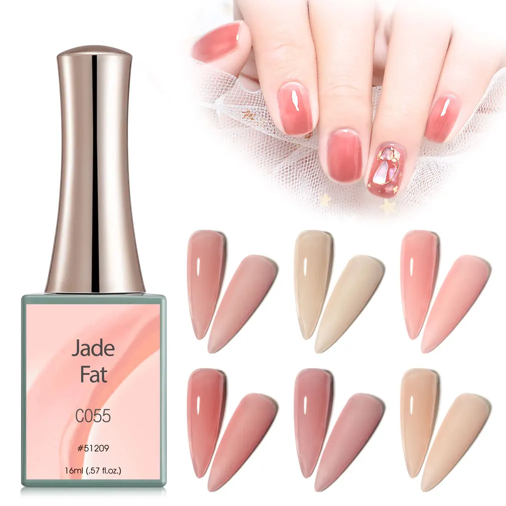 

51209a CANNI New 16ml Jade Fat jelly 6 Colors Nude Pink Series Nails UV/LED Soak off Nail Gel Polish Semi-permanent Nail Varnish