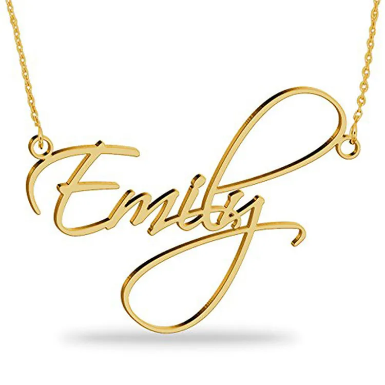 

Personalised Name Jewelry Fashion Diy Custom Gold Silver Plated Letter Necklace, Picture shows