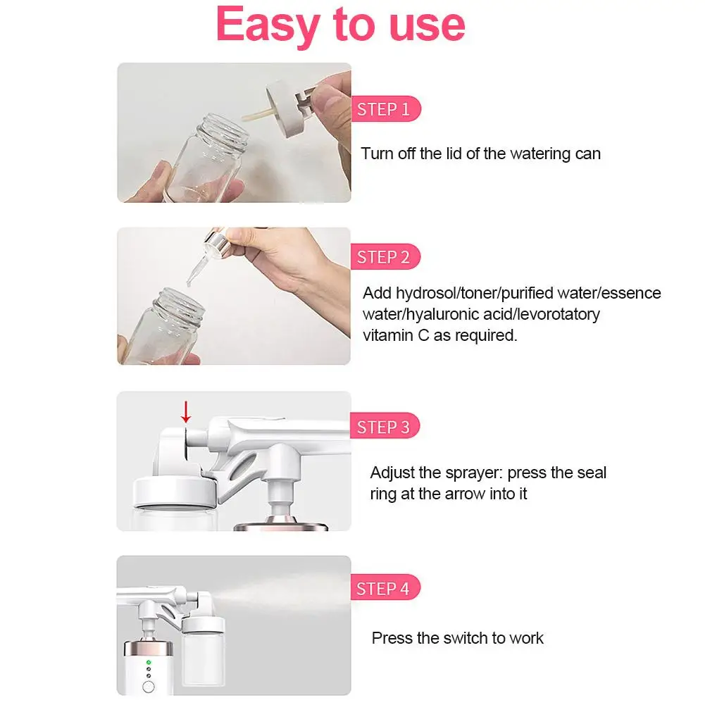 Oxygen Injector Nano Ionic Facial Steamer For Face Skin Beauty Spa Face