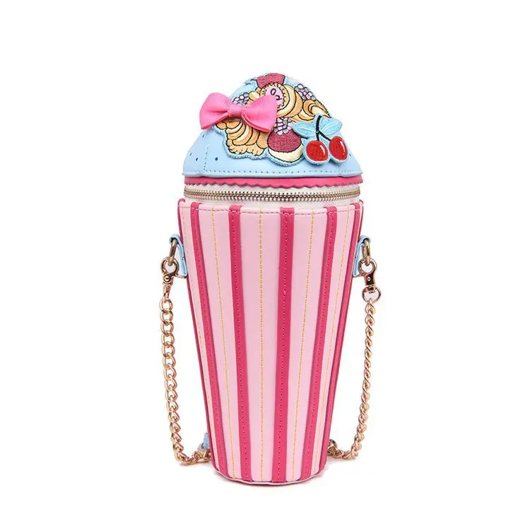 

Contrast Color Ice-Cream Shape Crossbody Shoulder Bag Kids Summer Purse Kids Purse 2021, Pink