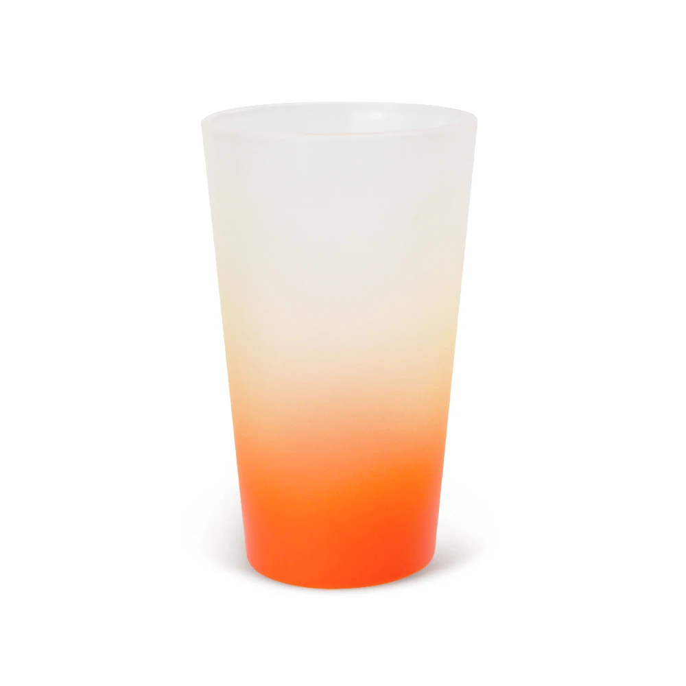 

High Quality 17oz Sublimation Customized Gradient Color Frosted Glass Mug for Heating Press Transfer