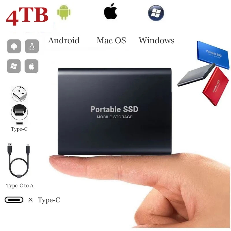 

Free shipping SSD 2TB HDD 2.5 inch portable external hard disk HD USB3.0 portable storage device hard drive for laptop PC, Black/blue/red