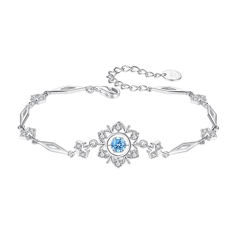 

Dropshipping VANA Snowflower Blue Cubic Zirconia Christmas Jewelry Personalized Bracelet Accessories Bracelet Women