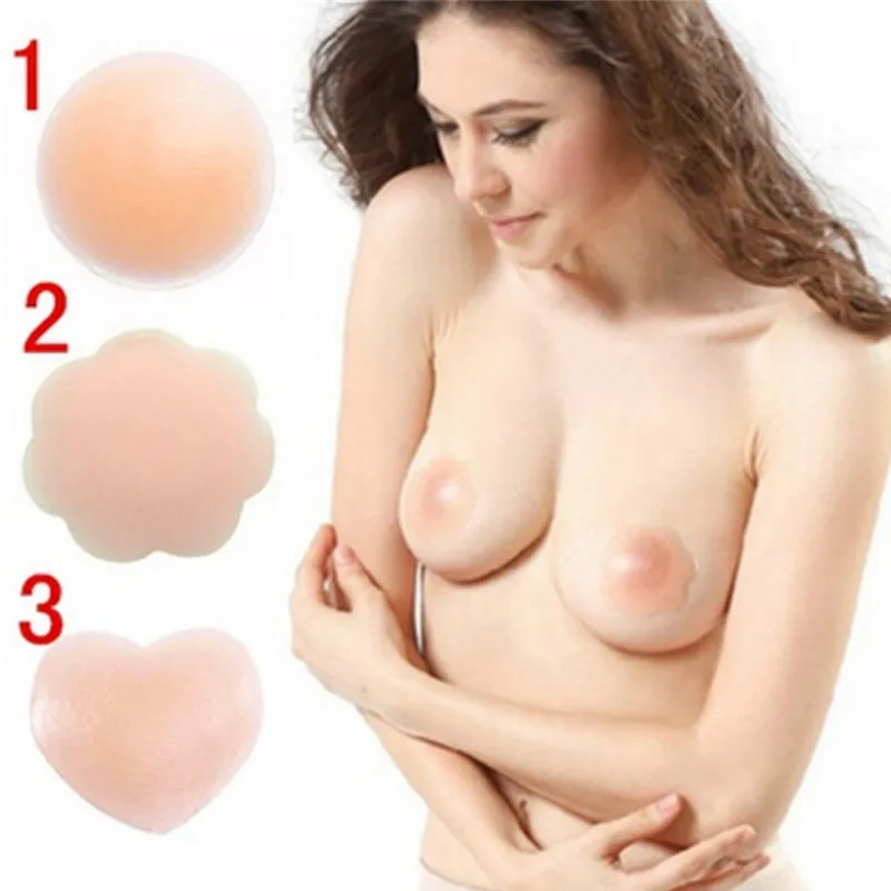 

2020 Popular Reusable Breast Petals Lift Nipple Cover Invisible Adhesive Silicone Backless Strapless women Breast Cover Pasties, Multi color