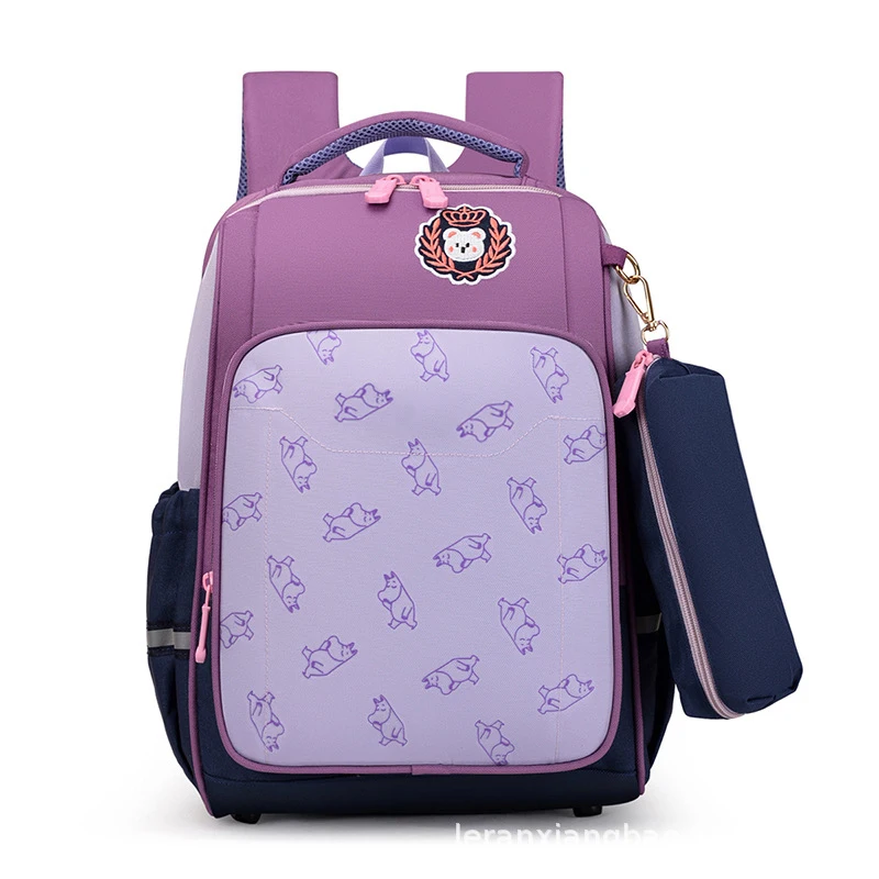 

Simple Contrast Color Backpack Kids Girls Super Light Waterproof School Bag School Backpack