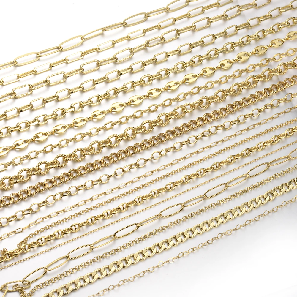 

18K Gold Plated Chain Bulk Jewelry For Layers Chain Necklace