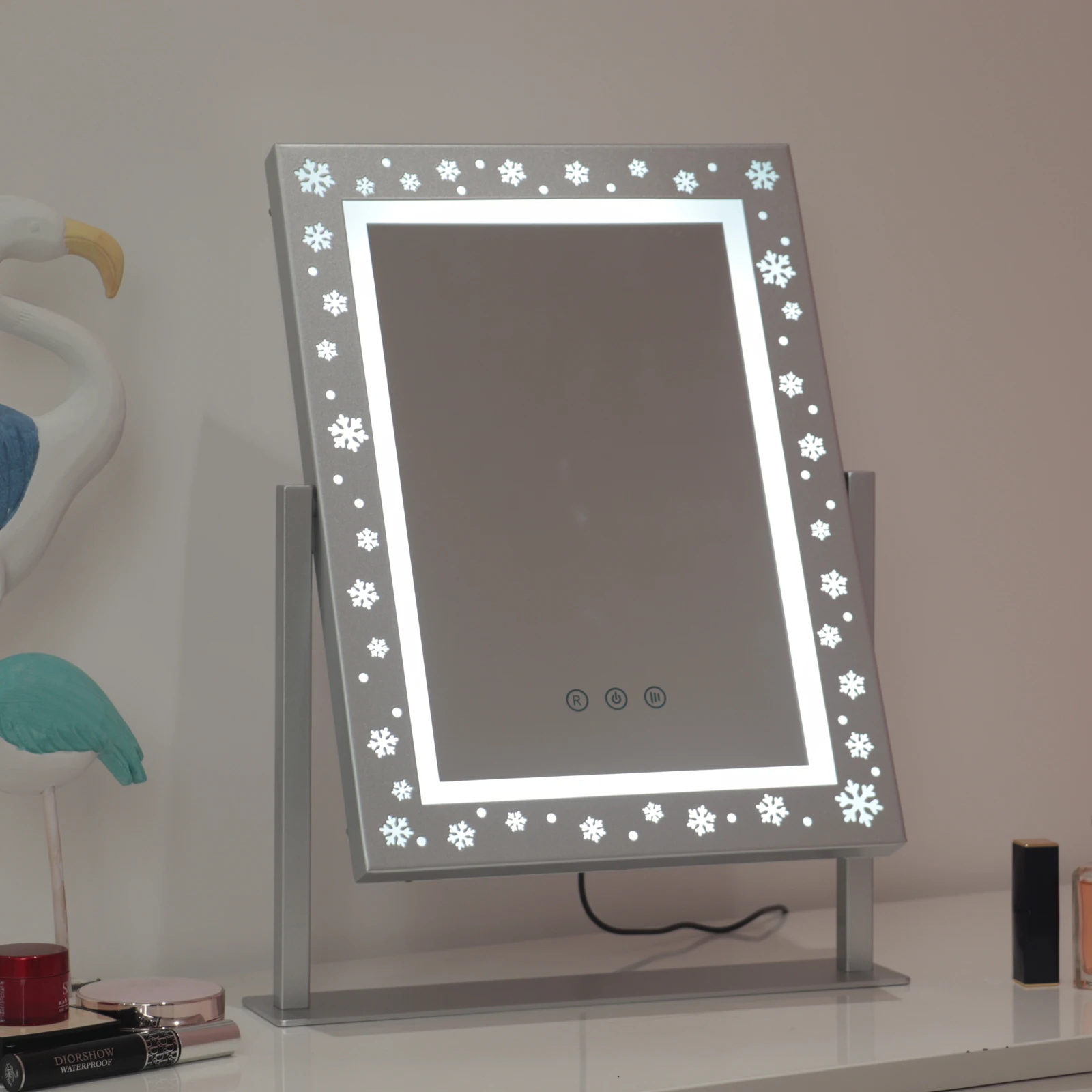 

360 Rotation Customize Frame Light Up Dressing Table Cosmetic Mirrors Makeup Mirror with Touch