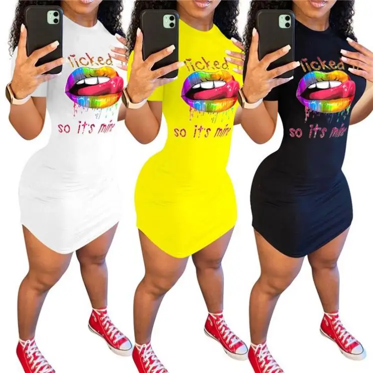 

MISSMOEN Hot Selling Printing Fashionable Woman 2021 Summer Short Casual Dresses