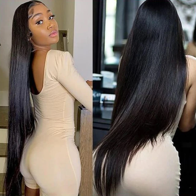 

Raw Virgin Unprocessed Brazilian 30 Inch Straight Lace Front Wig HD Transparent 13x6 Lace Front Human Hair Wigs For Black Women