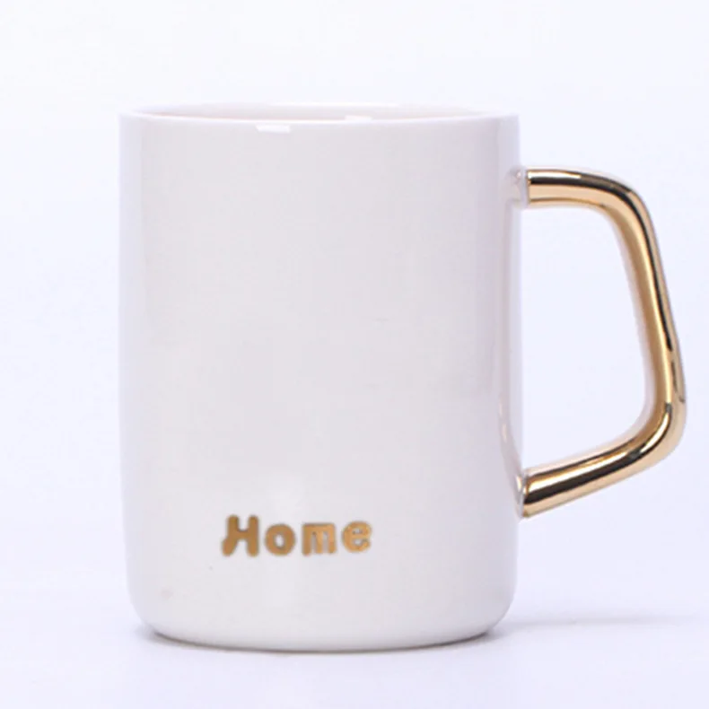 

Plain Large Tall White Ceramic Milk Tea Coffee Mug with Handle, Customized color acceptable