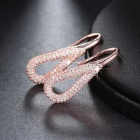 

jewelry Trendy Design Water Drop Silver Color Earrings With Shiny Cubic Zircon For Women Girl Fashion Drop Earring