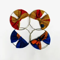 

women Fashion custom African wax printing colorful round earrings wholesale price