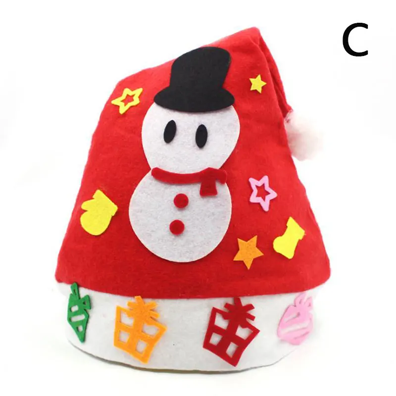 

Cute New Year Santa Snowman Reindeer Kids Non-woven DIY Kit Christmas Hat Christmas Gifts Family Activity Toys Various Patterns