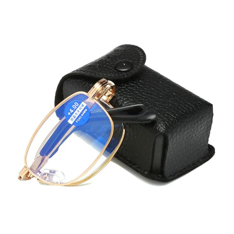 

Folding Reading Glasses Anti blue Men Women Foldable Glasses Diopter Optical Computer Glasses Eyeglasses Goggles H737, Gold frame/gun frame