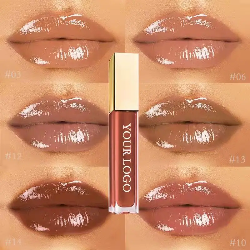 

Wholesale Nude Glossy Lipgloss high pigmented private label lipgloss