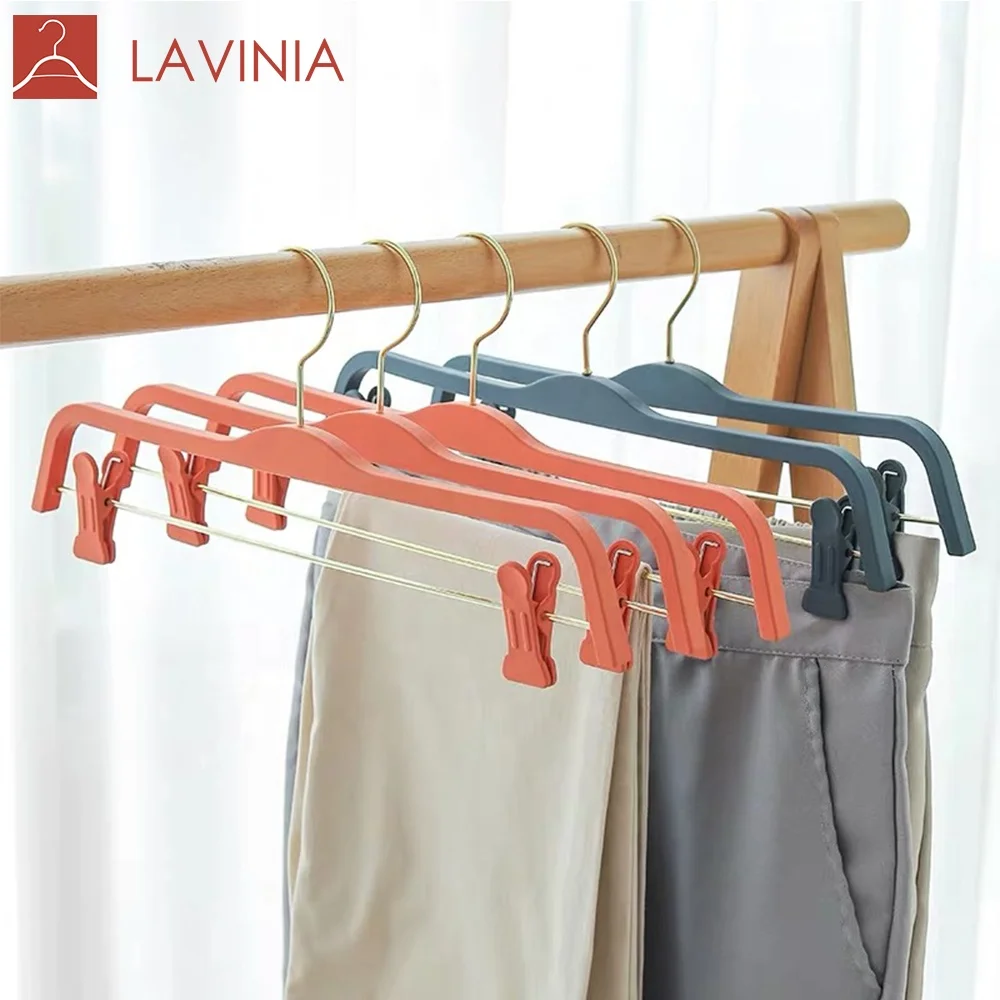 

Lavinia pants hanger kledingrek Rubber paint tourser hanger rack, Blue/orange