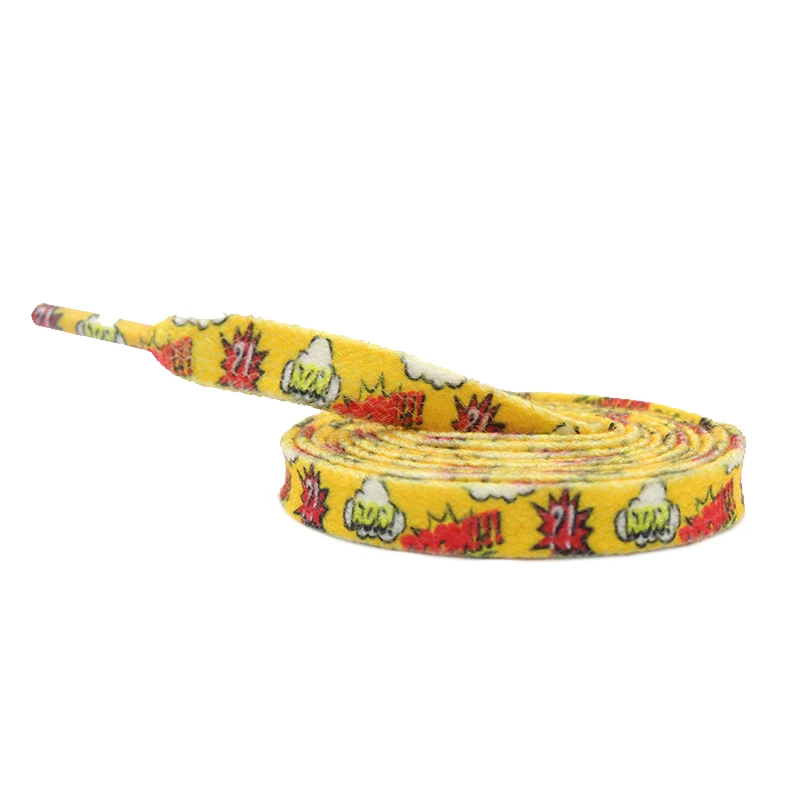 

Coolstring Multi colored Fashion Unique Heat Transfer Printed Shoelaces Polyester Cotton Flat Shoe Laces