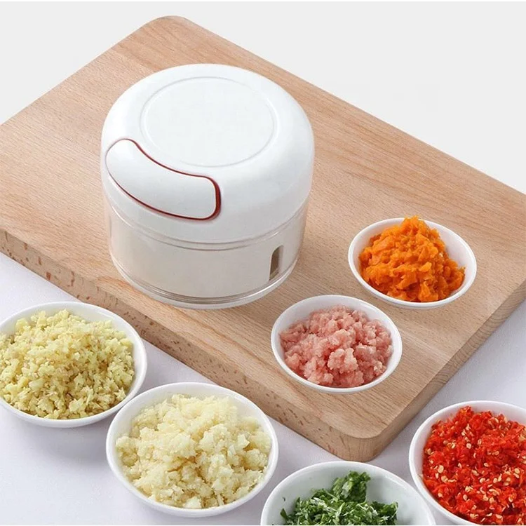 

2021 Kitchen Gadget Kitchen Accessories Mini Picadora Garlic Tirar machacador de ajo Manual vegetable shredder mini food chopper, White