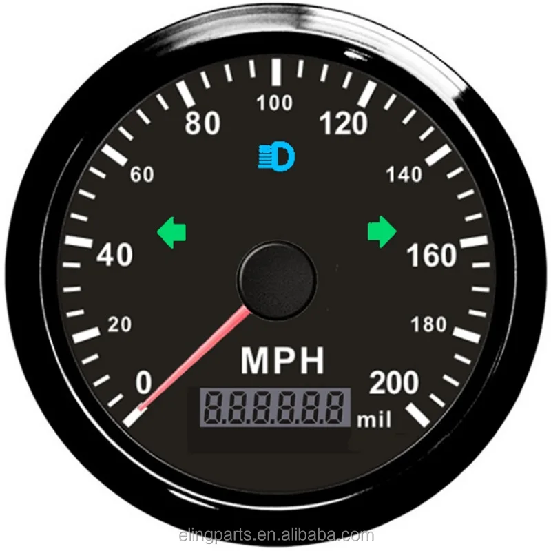 Eling Mph Gps Speedometer Odometer 200mph Mileage Adjustable Overspeed