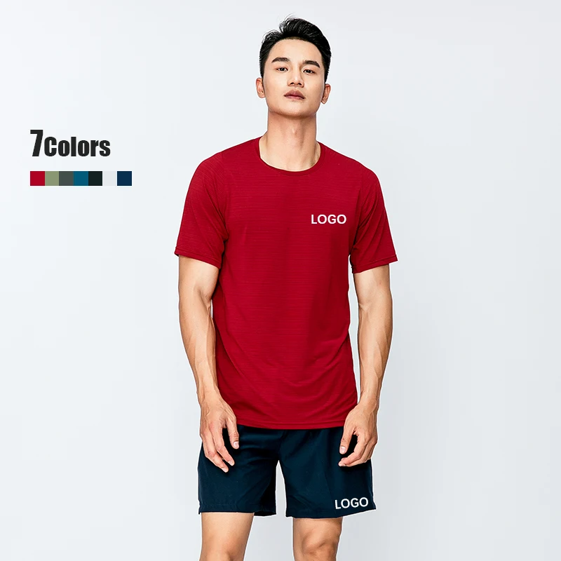 

Summer Two Piece Shirt Set Polyester Quick Dry Jogging Sweatsuit Sports Graphic Tracksuit For Men