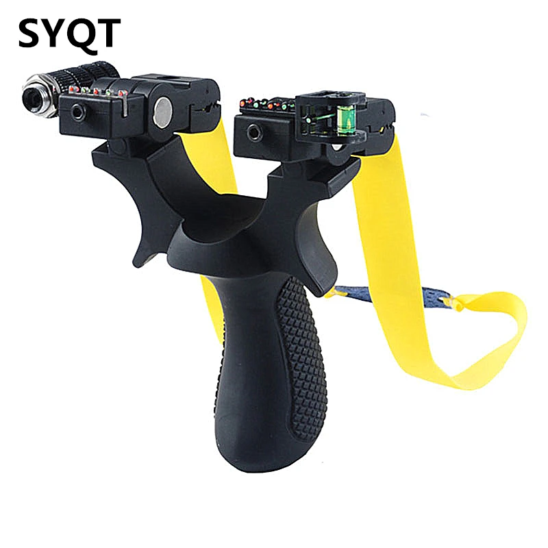 

laser Slingshot High Precision Catapult Flat Rubber Band Slingshot High Precision Outdoor Hunting Slingshot Laser Aiming