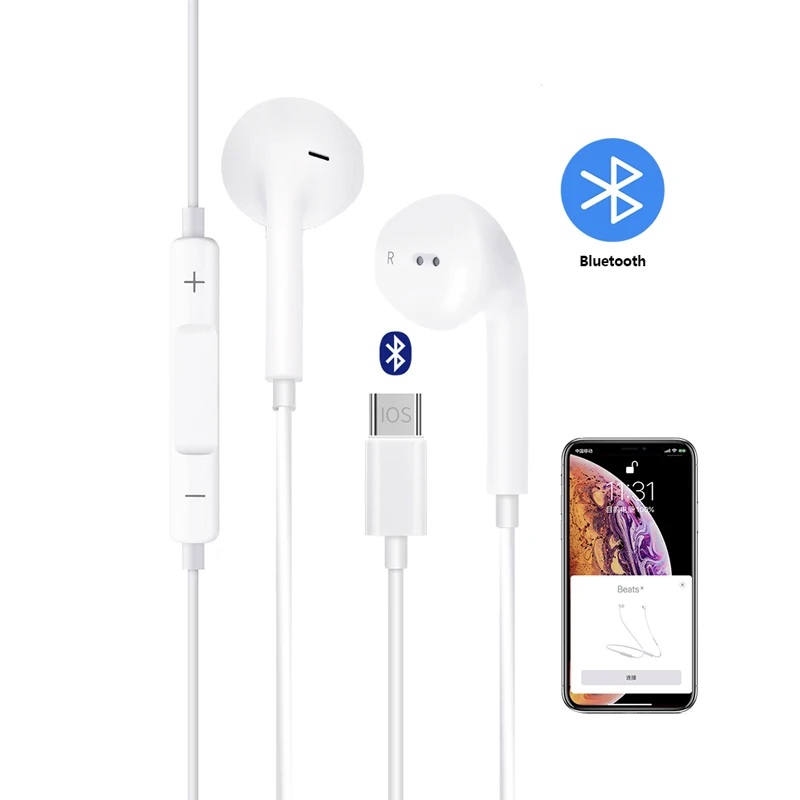 

micro retractable headset headphone in-ear wired headset earphone, White