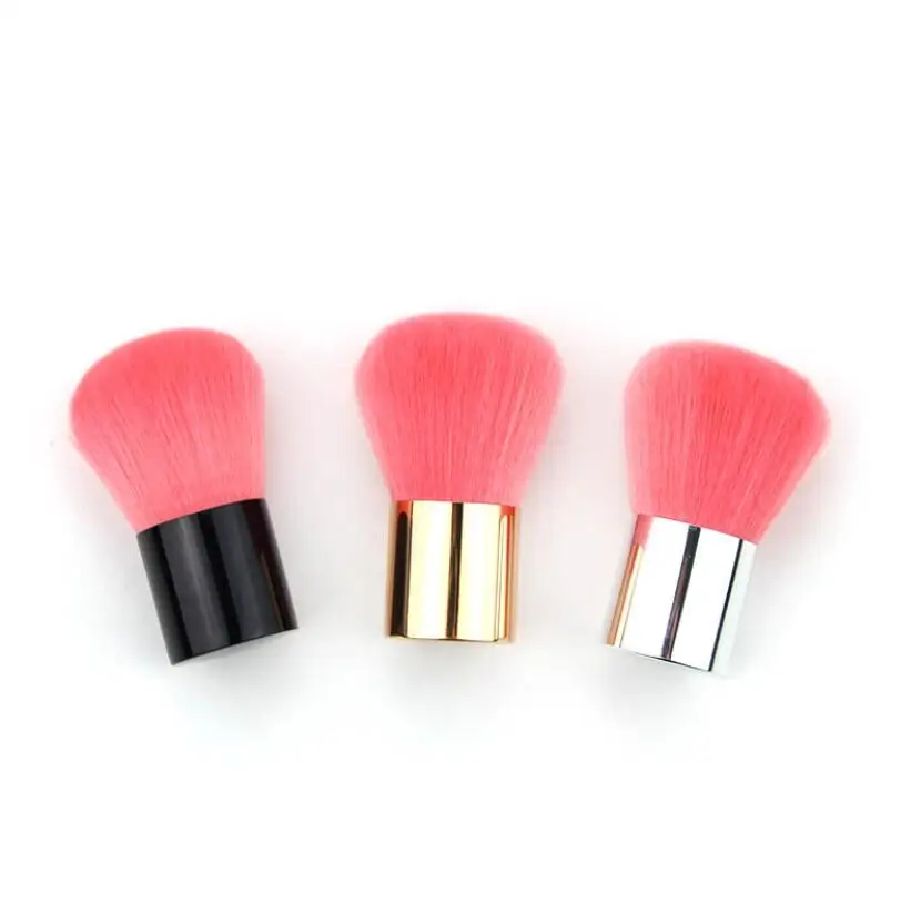 

Retractable Travel Foundation Brush for Blush Bronzer & Powder, Black, gold, silver