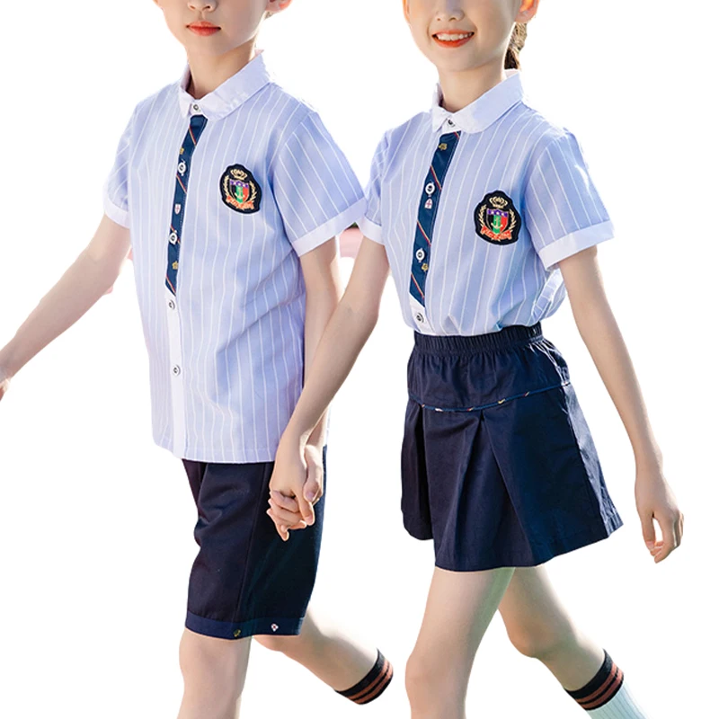 

OEM Service Winter Spring School Uniforms for primary school white long sleeve school uniform, As pictures