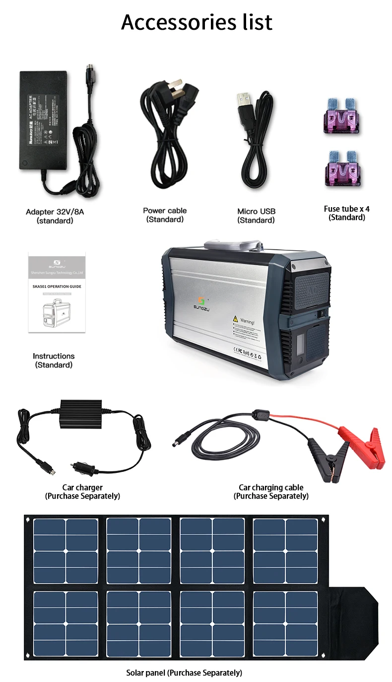 110V/220V 500 Watt Portable Power Station Lithium Solar Battery Pack - ANKUX.COM