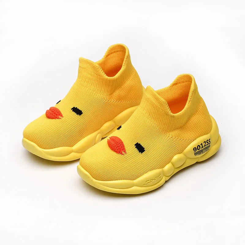 

Children Good Quality Casual Boys Girls Baby Sneaker Cartoon Duck Knit Children'S Casual Shoes, Yellow/pink