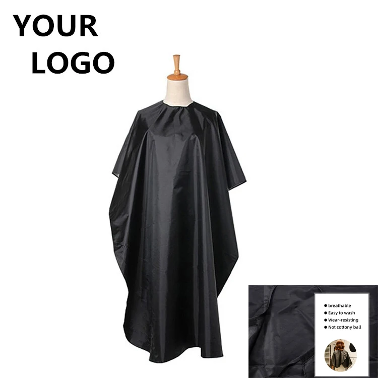

Professional Polyester Waterproof Hair Salon Capes Customized Barber Capes Hairdressing Cape, Black