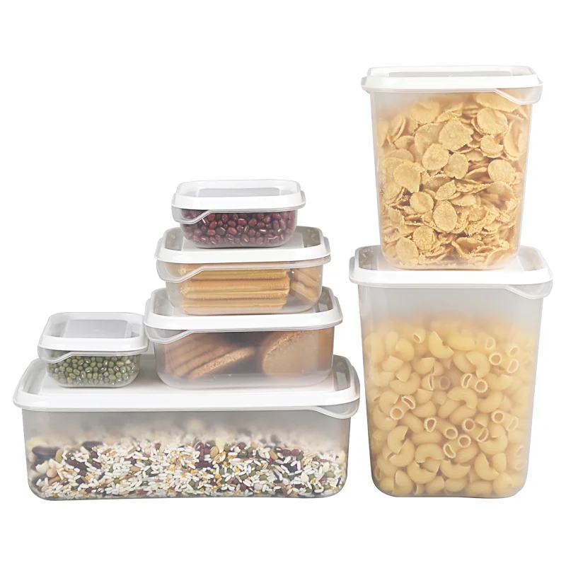 

Plastic Transparent Storage Jar food storage container with Lid