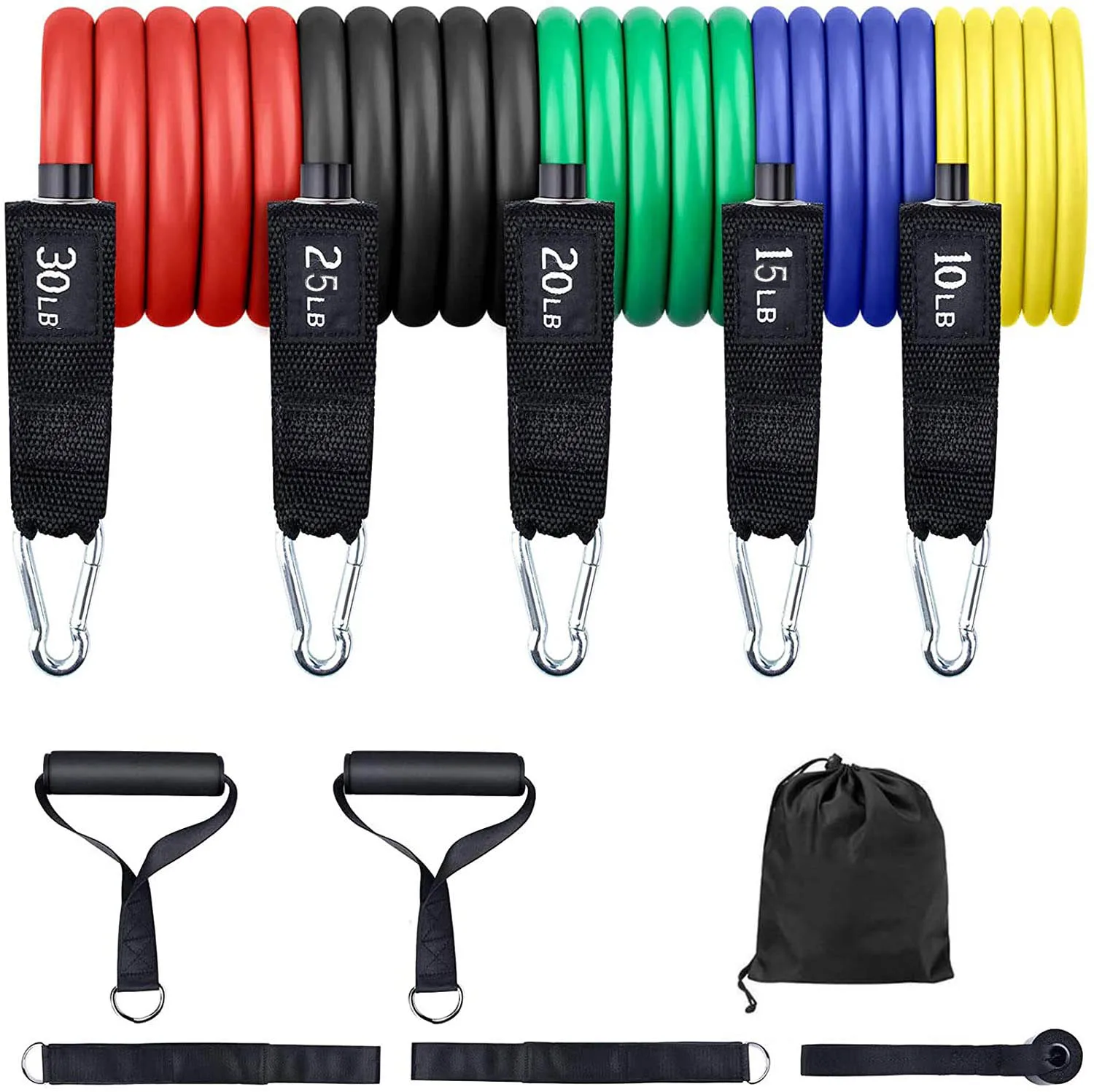 

Wholesale Custom 11PCS Workout Weights Exercise Pull Rope Tension Resistance Tube Bands, Stock or customized