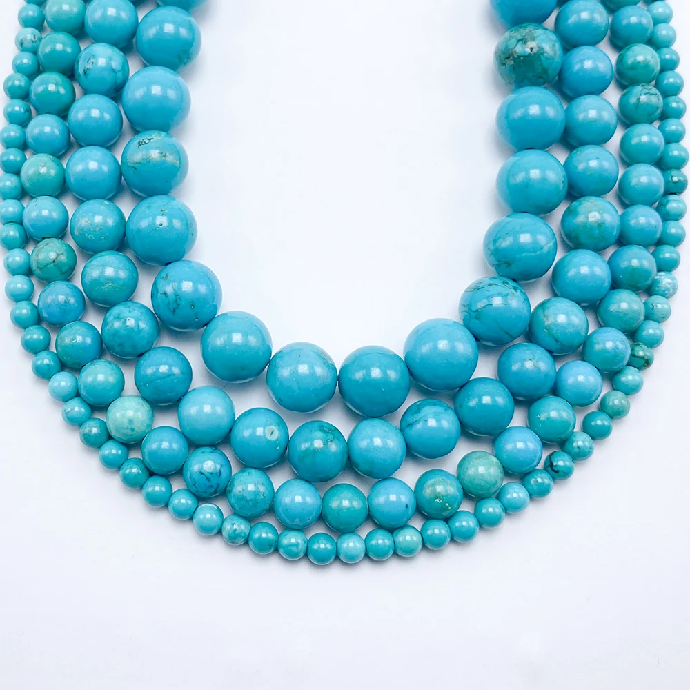 

Wholesale Dyed Blue Howlite Turquoise Round Beads for DIY Jewelry Making 7 inches