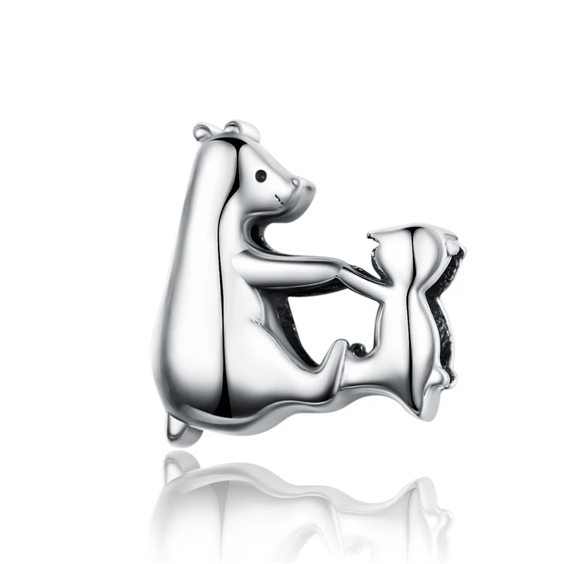 

SCC1207 Wholesale Lovely Polar Bear 925 Sterling Silver Animal Charm For Bracelet