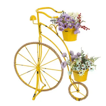 

Garden and Flower Shop Vintage Iron Bicycle Display Stand Decor, Red/blue/yellow
