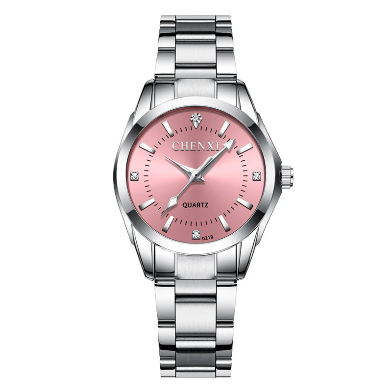 

Fashion Stainless Steel Analog Clock Elegant Waterproof Wristwatch Office Lady Classic Quartz Watches Women Watch, 6 colors
