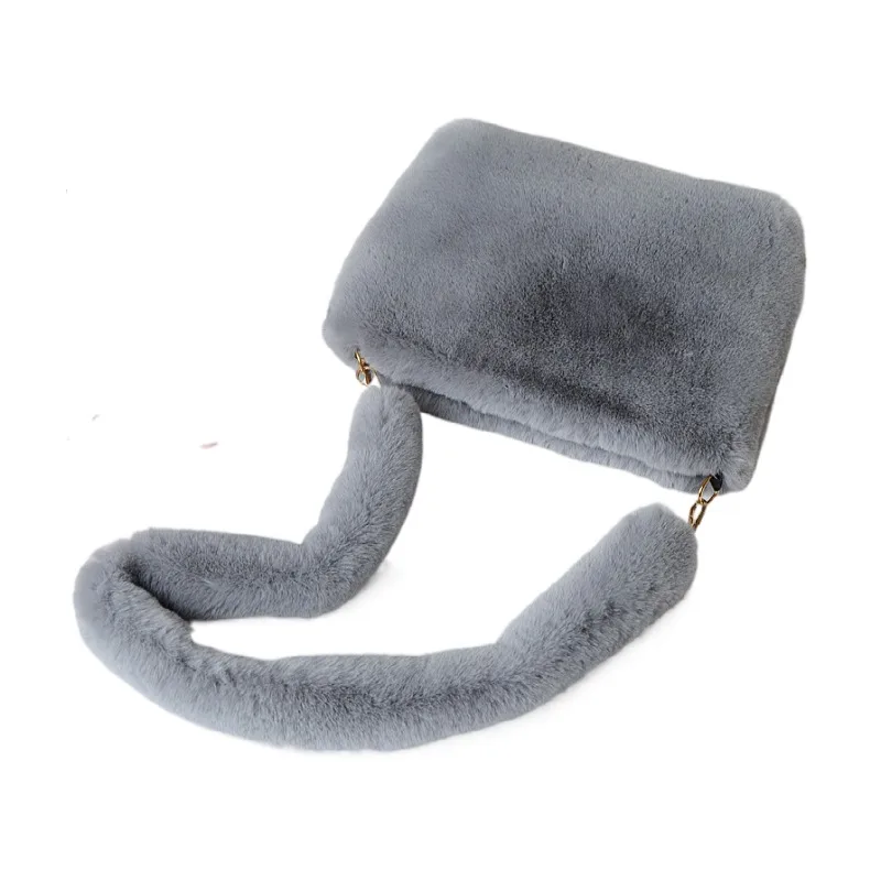 

Hot selling winter women's fashion faux rabbit fur bag, 6 colors