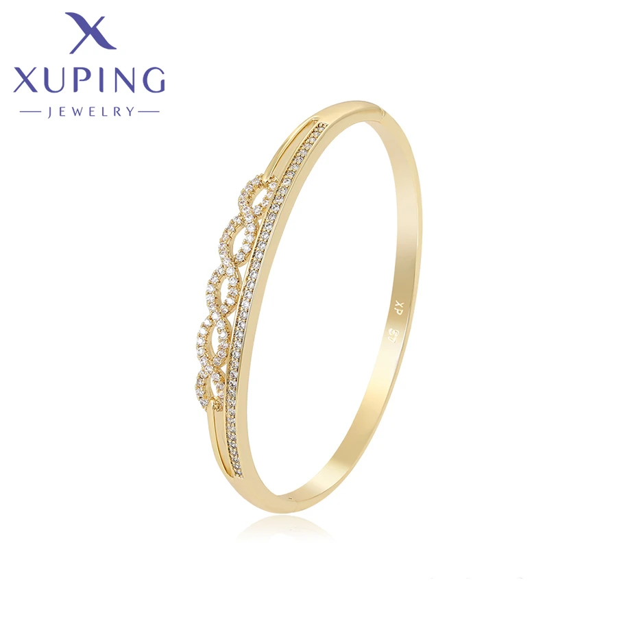 

S00161679 Xuping fashion simple bangle 14K gold color Women Gorgeous New design ancient luxury royal romantic bangle