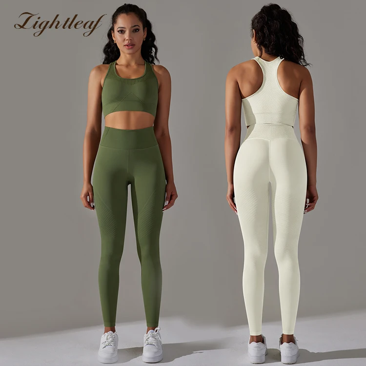 

Workout Sets For Women Yoga Suit Fitness Women Sustainable Activewear Sports Run Ribbed Yoga Leggings Set 2023 Gym Fitness Sets