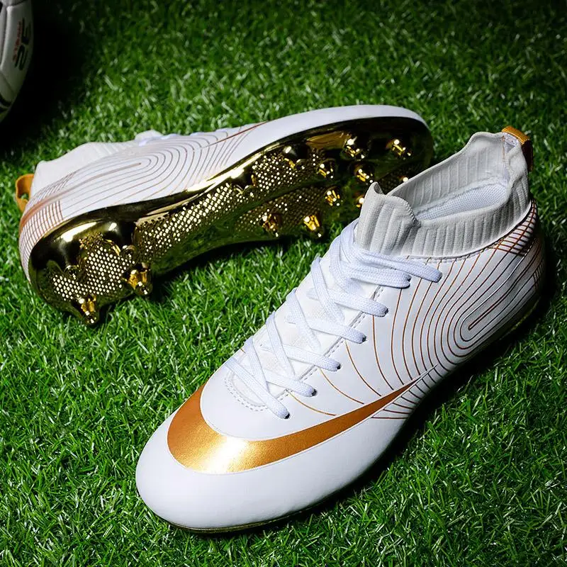 

2021 New Custom LOGO new Men Soccer soccer shoes Kids Cleats Training Football Boots High Ankle Sport Sneakers, Purple, yellow, green