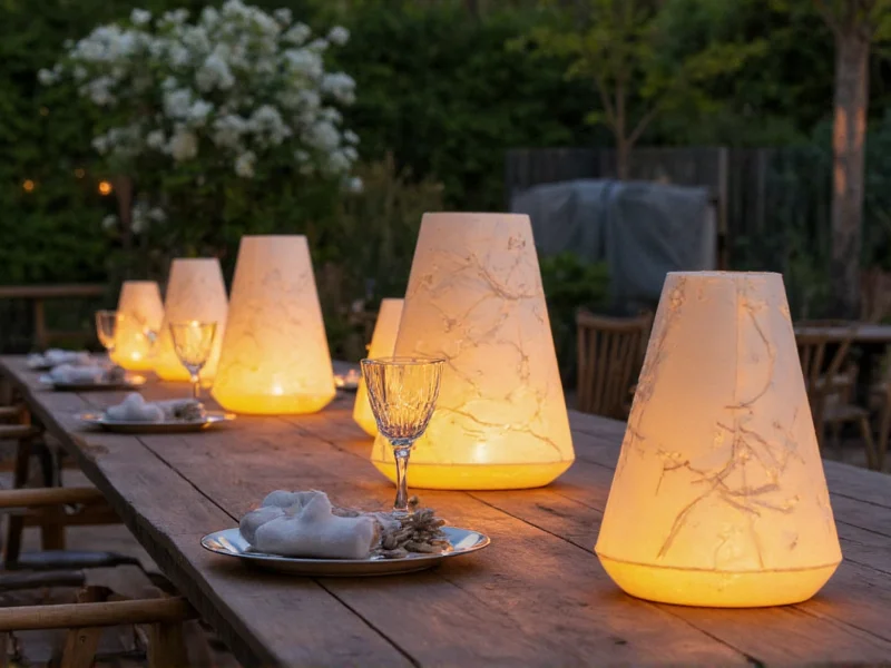 Multiple diy lanterns arranged in outdoor setting
