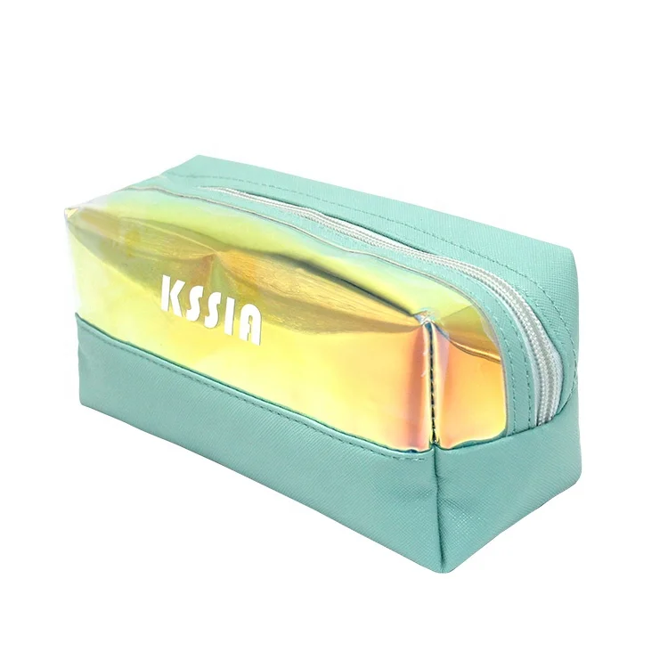 

Custom wholesale promotional custom logo black zipper pu leather makeup bag cosmetic bags pencils bags, Customized