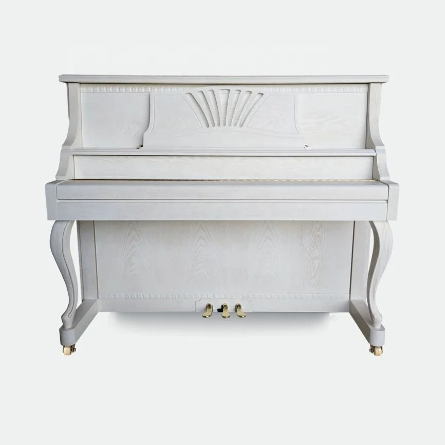 

Handmade carve patterns Acoustic Upright Piano White Color