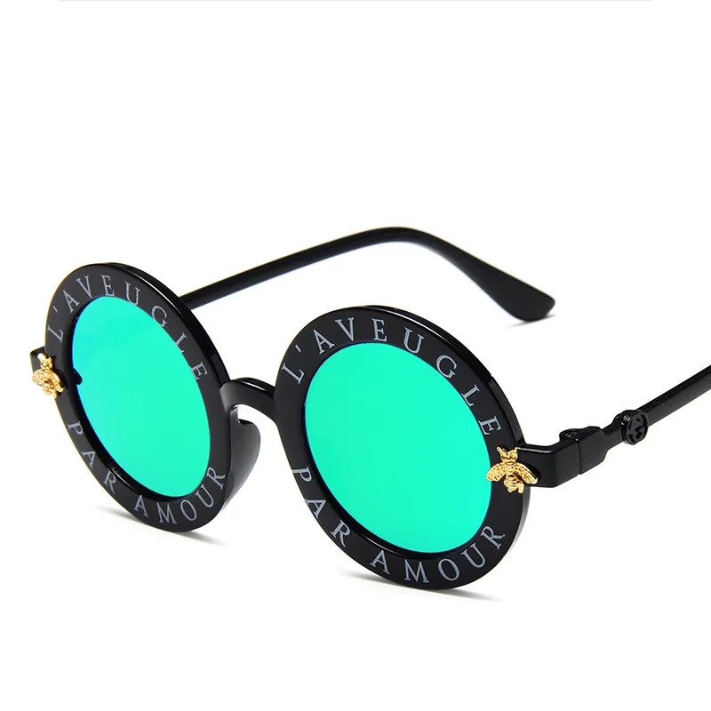

Children's Little Bee Sunglasses Engraved Letters bling Luxury Colorful Kids Sunglasses, Picture shown
