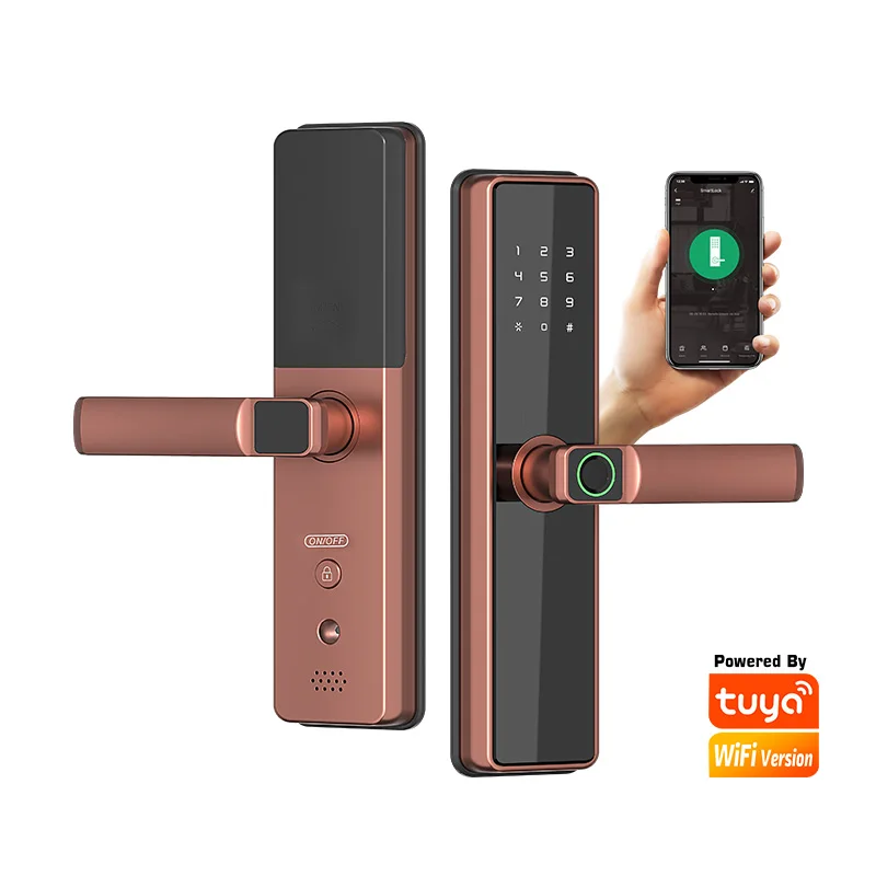 

cerradura inteligente smart life Security Electric Digital Fingerprint Smart Door Lock With Tuya APP TTLOCK BLE Wifi Mobile Lock